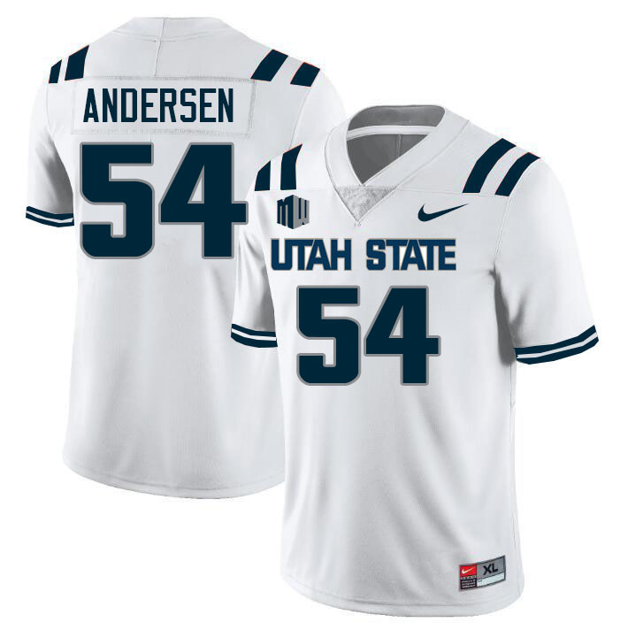 Utah State Aggies #54 Teague Andersen College Football Jerseys Stitched Sale-White
